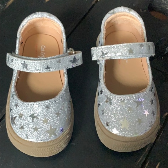 NWOB Cat & Jack Annabelle Silver Glitter Star - Picture 2 of 11